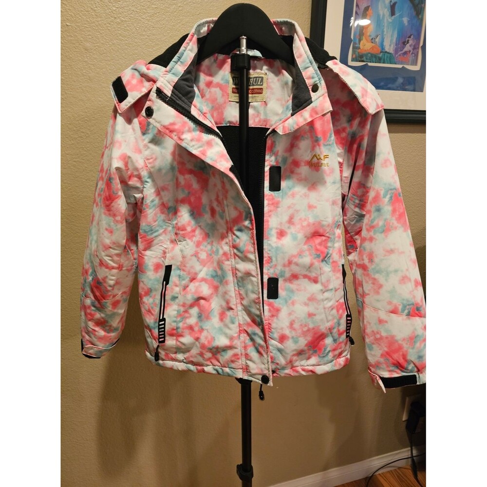 Kids' Pink & Teal Tie-Dye Snow Jacket